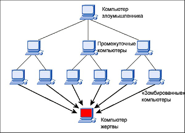 Схема DDoS атаки на сервер. Что значит DDos атака