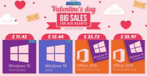 Windows 10 Pro со скидкой 88% на распродаже ко Дню Святого Валентина