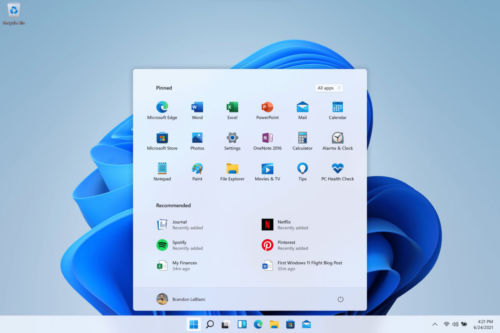 Рабочий стол и новое меню Пуск Windows 11